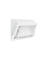 Reno wall pack with white housing and textured lens