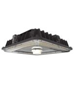 Reno square canopy fixture with perimeter LED arrays and central sensor