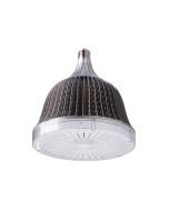 Light Efficient Design high-output LED retrofit lamp with dark finned housing and round lens