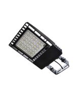 Reno black LED area light with flat LED array and mounting arm