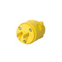 Plug - Residential Grade - Straight Blade - 15A - 125V AC/DC - NEMA 1-15P - Non-Polarized - Non-Grounding - 2-Pole - 2-Wire - Yellow