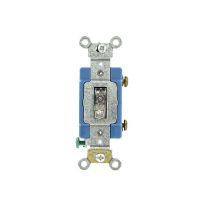  Toggle Switch - Industrial Grade - 15A - 120V - Back & Side Wired -  Self Grounding - Clear