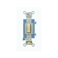  Toggle Switch - Industrial Grade - 15A - 120V - Back & Side Wired -  Self Grounding - Ivory