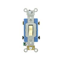  Toggle Switch - Industrial Grade - 15A - 120/277V - Back & Side Wired -  Self Grounding - Double-Pole - Ivory