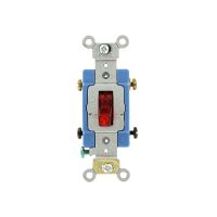  Toggle Switch - Industrial Grade - 15A - 120V - Back & Side Wired -  Self Grounding - Double-Pole - Red