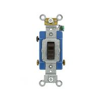  Toggle Switch - 3-Way AC Quiet Switch - Industrial Grade - 15A - 120/277V - Back & Side Wired -  Self Grounding - Brown