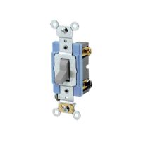  Toggle Switch - 3-Way AC Quiet Switch - Industrial Grade - 15A - 120/277V - Back & Side Wired - Self Grounding - Grey