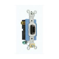 Toggle Switch - Locking 3-Way AC Quiet Switch - Industrial Grade - 15A - 120/277V - Back & Side Wired - Self Grounding - Brown