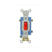  Toggle Switch - 3-Way AC Quiet Switch - Industrial Grade - 15A - 120/277V - Back Wired - Self Grounding - Red