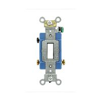  Toggle Switch - 3-Way AC Quiet Switch - Industrial Grade - 15A - 120/277V - Back Wired - Self Grounding - White