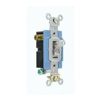 Toggle Switch - 3-Way AC Quiet Switch - Industrial Grade - 15A - 120V - Back & Side Wired - Self Grounding - Clear
