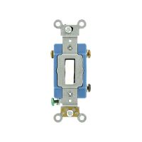  Toggle Switch - 3-Way AC Quiet Switch - Industrial Grade - 15A - 120V - Back & Side Wired - Self Grounding - White