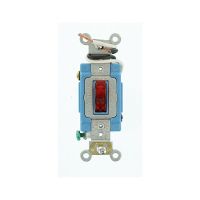  Toggle Switch - Req. Neutral 3-Way AC Quiet Switch - Industrial Grade - 15A - 120V - Back & Side Wired - Self Grounding - Red