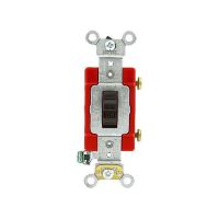  Toggle Switch - Toggle Single-Pole AC Quiet Switch - Industrial Grade - 20A - 120/277V - Back & Side Wired - Self Grounding - Brown