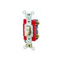  Toggle Switch - Toggle Single-Pole AC Quiet Switch - Industrial Grade - 20A - 120/277V - Back & Side Wired - Self Grounding - Ivory