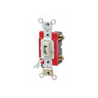  Toggle Switch - Toggle Locking Single-Pole AC Quiet Switch - Industrial Grade - 20A - 120/277V - Back & Side Wired - Self Grounding - Ivory