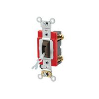 Toggle Switch - Toggle Locking Single-Pole AC Quiet Switch - Industrial Grade - 20A - 120/277V - Back & Side Wired - Self Grounding - Brown