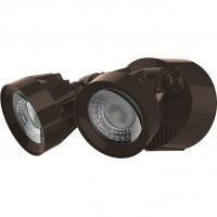 LED Security Light - Dual Head - 24W - 4000K Natural White - 120-277V AC - Bronze Finshed