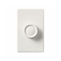 Rotary - Incandescent/ Halogen Dimmer - W/ Push On/Off Knob - 120V - 600W Max. - White - Wall Plate Sold Separately