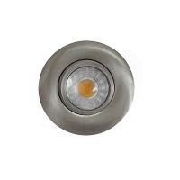LED Slim Panel Gimbal Downlight (Round) - 6W - 3 inch - 3000K Warm White - Dimmable - 120V AC - Brushed Nickel - Triac Warm Dim
