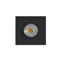 LED Slim Panel Gimbal Downlight (Square) - 6W - 3 inch - 3000K Warm White - Dimmable - 120V AC - Black - Triac Warm Dim