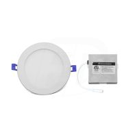 LED Slim Panel (Round) - 12W - 6 inch - 3000K Warm White - Dimmable - 120V AC - White