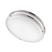 LED Flush Mount Ceiling Fixture (Drum Fixture) - 16W - 3000K Warm White - 16 inch - Dimmable - 120-277V AC