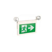 LED Running Man Exit Sign Combo - 120/347V - Thermoplastic - Single & Double Sided - Remote Capability - Battery Back Up
