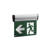 LED Edge Lit Running Man Exit Sign - 120/347V - Thermoplastic - Single & Double Sided