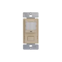 Motion & Presence Detectors - PIR Vacancy Sensor Switch - On/Off Push Button - 150 Degree - Incandescent and Magnetic Fluorescent Control - In-Wall Mount - Ivory