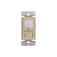 Residential Grade Occupancy Sensor Switch - W/ Manual Override - Slide On/Off Button - 150 Degree - Incandescent & Fluorescent Control - In-Wall Mount - Ivory
