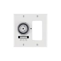 Electromechanical Timer - Heavy-Duty Mechanical In-Wall Timer - 2-Gang Decorator - 20A -120V - White