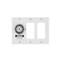 Electromechanical Timer - Heavy-Duty Mechanical In-Wall Timer - 3-Gang Decorator - 20A -120V - White
