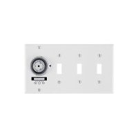 Electromechanical Timer - Heavy-Duty Mechanical In-Wall Timer - 4-Gang Toggle - 20A -120V - White