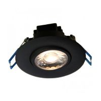 LED Gimbal Round Recessed Slim Panel - Black - 7.5W - 3 inch - 2700K Soft White - 120V AC