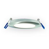 LED Round Super Thin Recessed Slim Panel - Brushed Nickel - 12W - 6 inch - 4100K Natural White - 120V AC