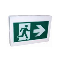 LED Running Man Exit Sign - 120-347V AC/3.6-24V DC - Thermoplastic ABS Housing - No Battery - Backup time: >90mins
