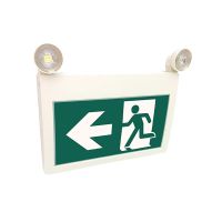 LED Running Man Exit Sign - 120/347V - Thermoplastic ABS Housing - Battery backup for 3 hours - 2x1W LED Heads