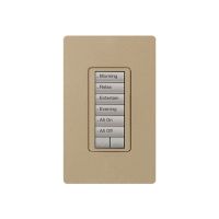 Radio RA2 - Hybrid keypad - 6 Button - W/ Raise/Lower Keypad - 120V - 450W Max. - Mocha Stone