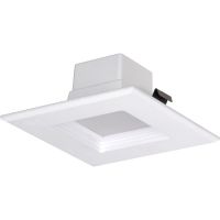 LED Square Recessed Downlight Retrofit - 10W - Dimmable - 3000K Warm White - 4" Trim - 120V AC