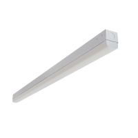 Reno white linear LED strip fixture with continuous frosted diffuser